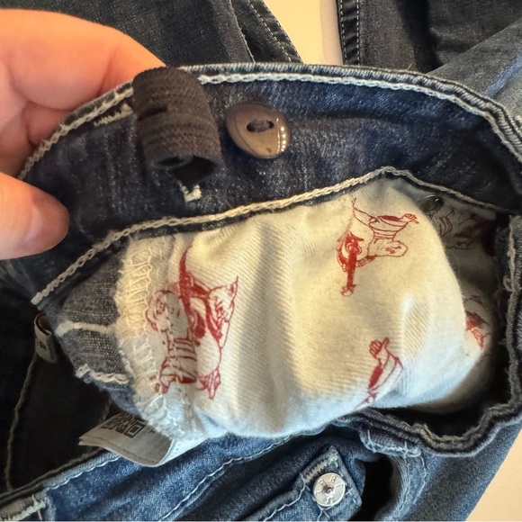 True Religion girls button logo pocket distressed washed denim stretch jeans 10 - Picture 7 of 8